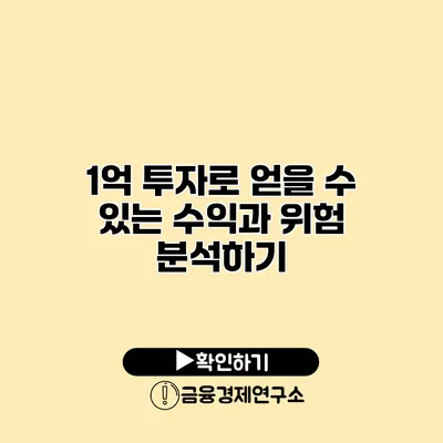 1억 투자로 얻을 수 있는 수익과 위험 분석하기