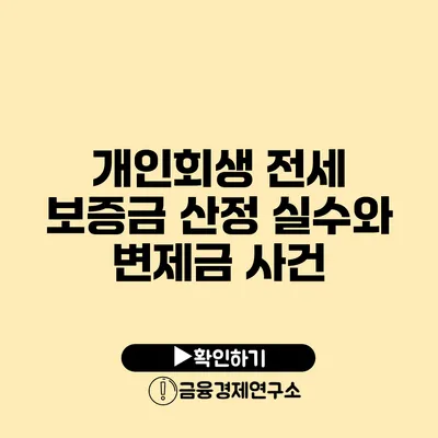 개인회생 전세 보증금 산정 실수와 변제금 사건