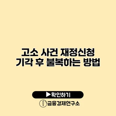 고소 사건 재정신청 기각 후 불복하는 방법