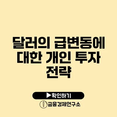 달러의 급변동에 대한 개인 투자 전략