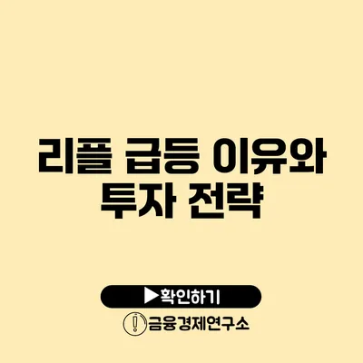 리플 급등 이유와 투자 전략