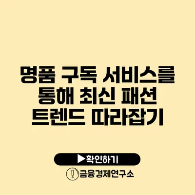 명품 구독 서비스를 통해 최신 패션 트렌드 따라잡기