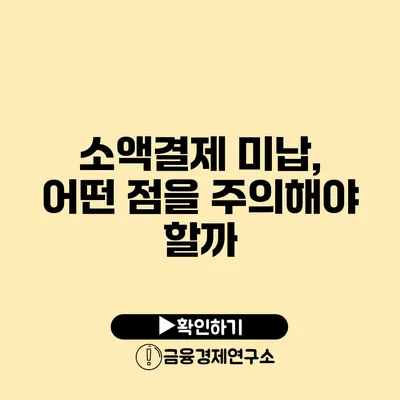 소액결제 미납, 어떤 점을 주의해야 할까?