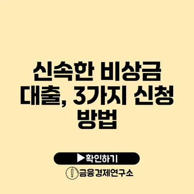 신속한 비상금 대출, 3가지 신청 방법