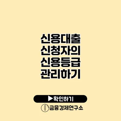 신용대출 신청자의 신용등급 관리하기