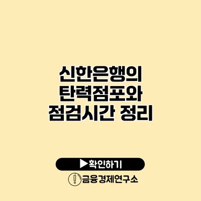 신한은행의 탄력점포와 점검시간 정리