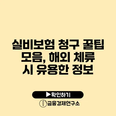 실비보험 청구 꿀팁 모음, 해외 체류 시 유용한 정보