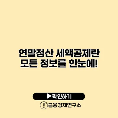 연말정산 세액공제란? 모든 정보를 한눈에!