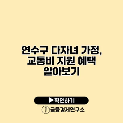 연수구 다자녀 가정, 교통비 지원 혜택 알아보기