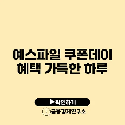 예스파일 쿠폰데이 혜택 가득한 하루