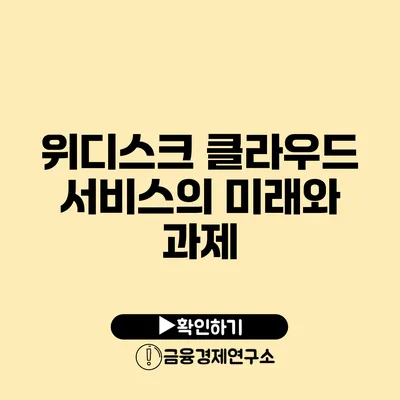 위디스크 클라우드 서비스의 미래와 과제
