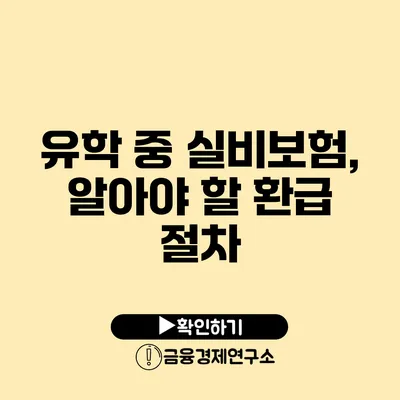 유학 중 실비보험, 알아야 할 환급 절차