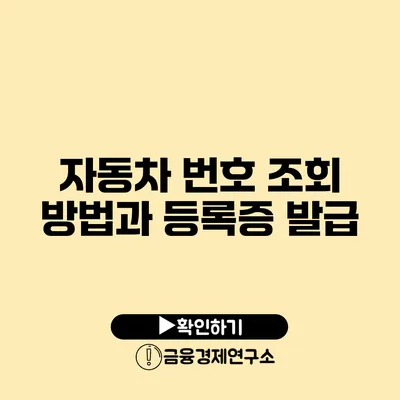 자동차 번호 조회 방법과 등록증 발급