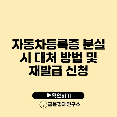 자동차등록증 분실 시 대처 방법 및 재발급 신청