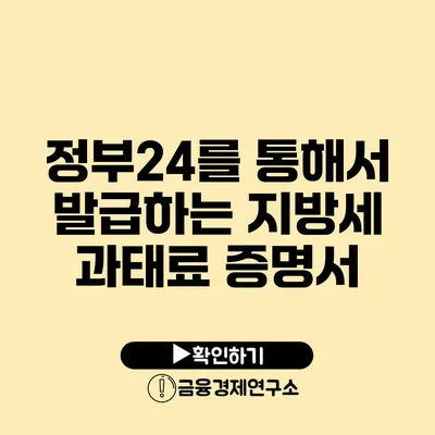 정부24를 통해서 발급하는 지방세 과태료 증명서