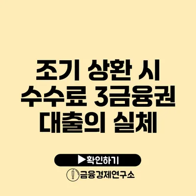 조기 상환 시 수수료 3금융권 대출의 실체