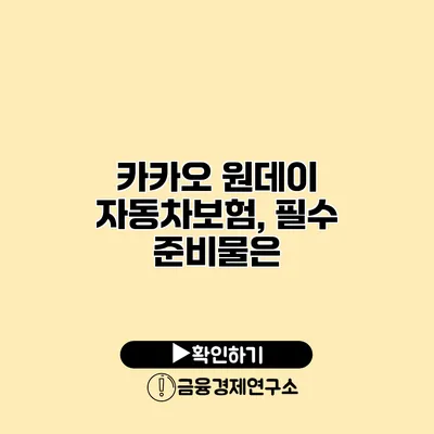 카카오 원데이 자동차보험, 필수 준비물은?