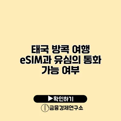 태국 방콕 여행 eSIM과 유심의 통화 가능 여부