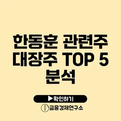 한동훈 관련주 대장주 TOP 5 분석