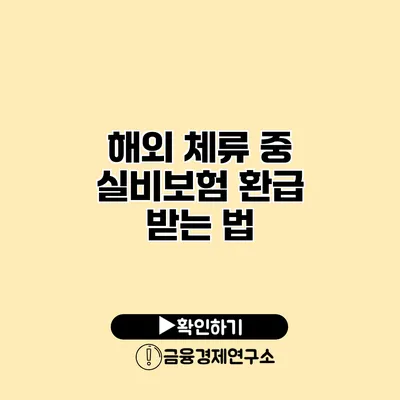 해외 체류 중 실비보험 환급 받는 법