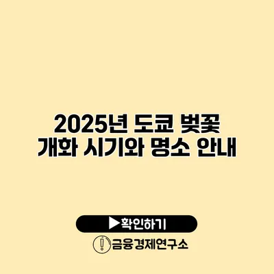 2025년 도쿄 벚꽃 개화 시기와 명소 안내