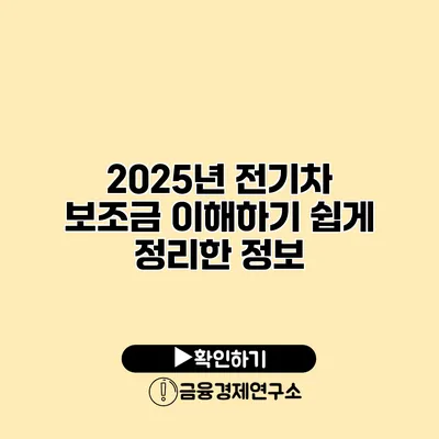 2025년 전기차 보조금 이해하기 쉽게 정리한 정보
