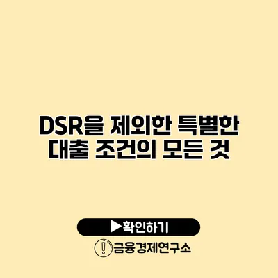 DSR을 제외한 특별한 대출 조건의 모든 것