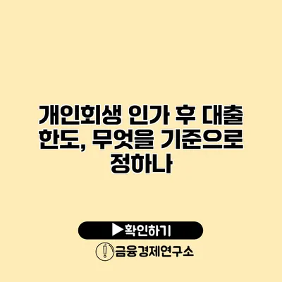 개인회생 인가 후 대출 한도, 무엇을 기준으로 정하나?