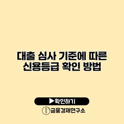 대출 심사 기준에 따른 신용등급 확인 방법