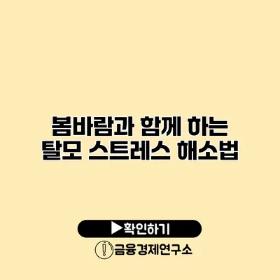 봄바람과 함께 하는 탈모 스트레스 해소법
