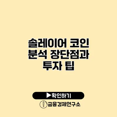 솔레이어 코인 분석 장단점과 투자 팁