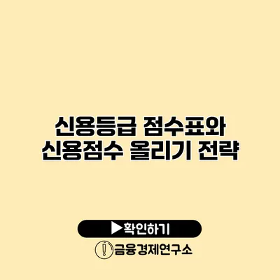 신용등급 점수표와 신용점수 올리기 전략