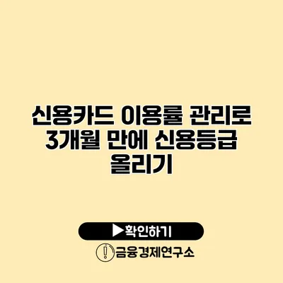 신용카드 이용률 관리로 3개월 만에 신용등급 올리기