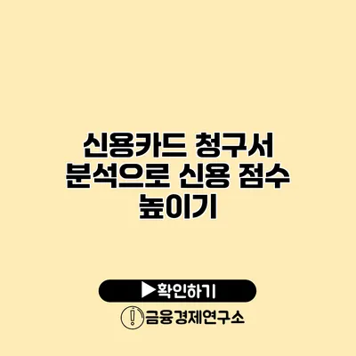 신용카드 청구서 분석으로 신용 점수 높이기