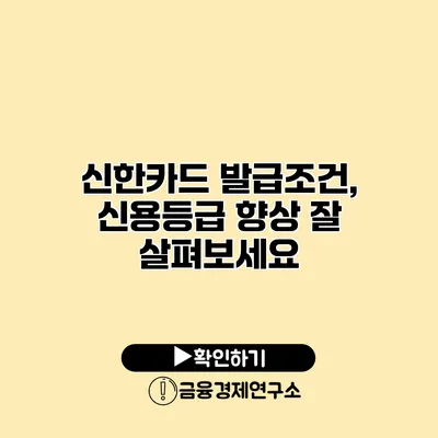 신한카드 발급조건, 신용등급 향상 잘 살펴보세요