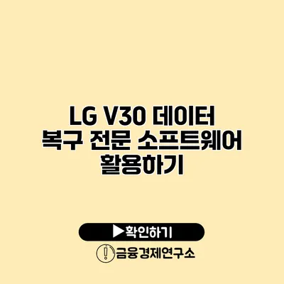 LG V30 데이터 복구: 전문 소프트웨어 활용하기
