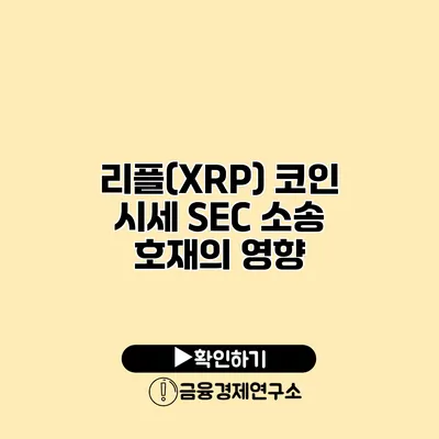리플(XRP) 코인 시세 SEC 소송 호재의 영향