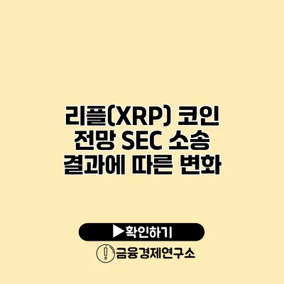 리플(XRP) 코인 전망 SEC 소송 결과에 따른 변화