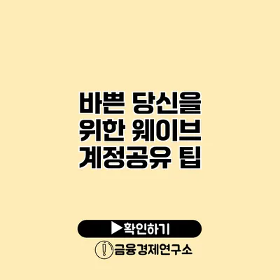 바쁜 당신을 위한 웨이브 계정공유 팁